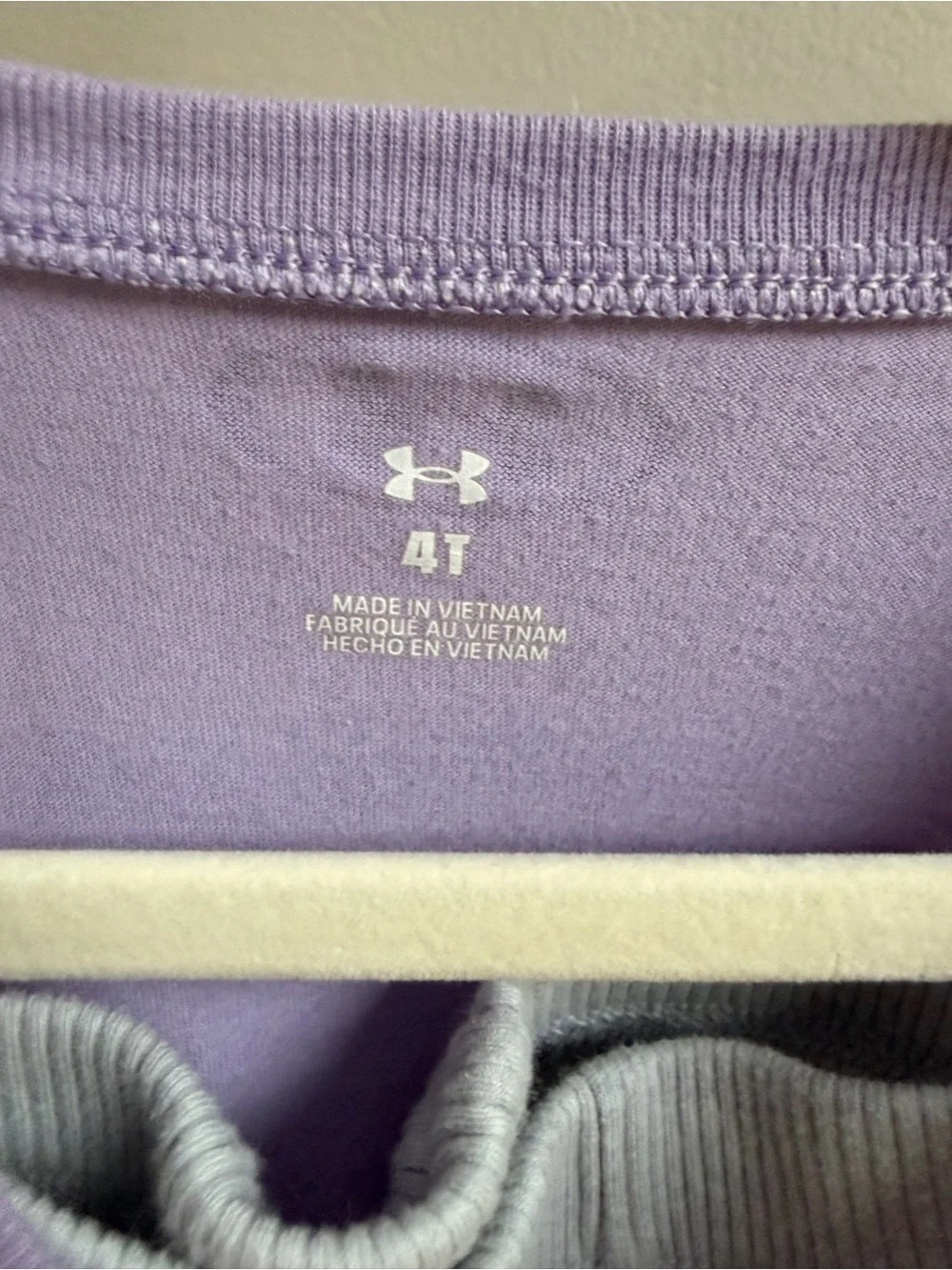 Under Armour Girls Lavender Long-Sleeve Peplum Top with Cream Leggings